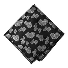 Load image into Gallery viewer, Black Ivanhoe Paisley Pocket Square