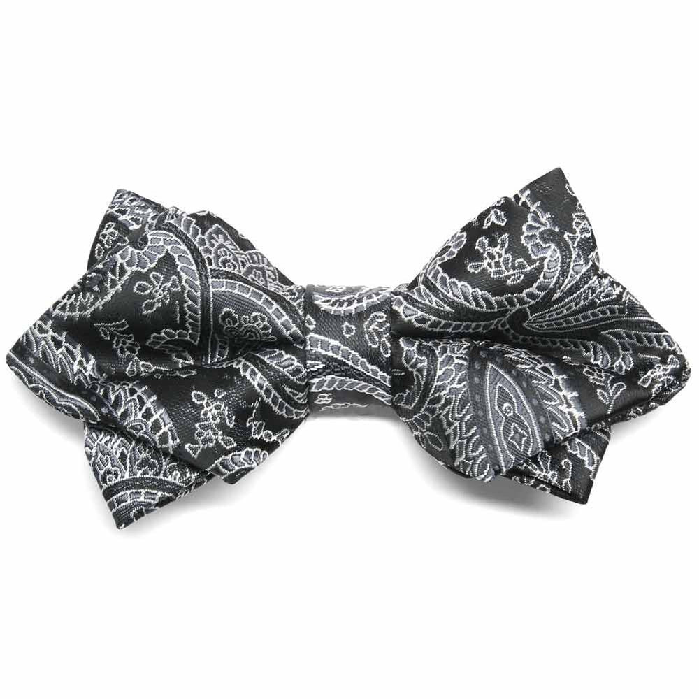 Black Paisley Diamond Tip Bow Tie | Shop at TieMart – TieMart, Inc.