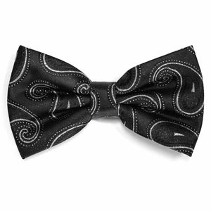 Black and Silver Berkshire Paisley Bow Tie