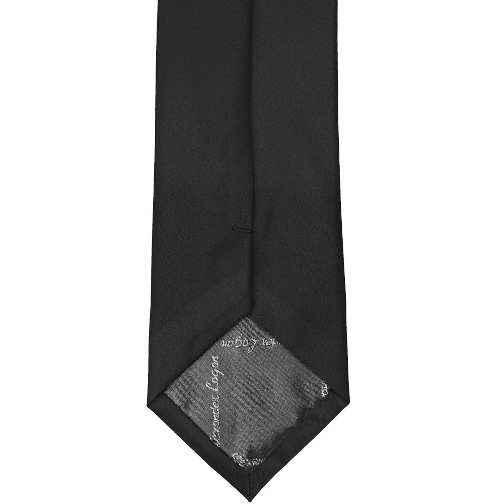 Formal Tie - Solid Almost Black Satin Necktie - Standard Length