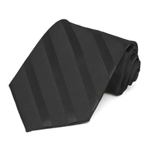 Load image into Gallery viewer, Black Elite Striped Necktie