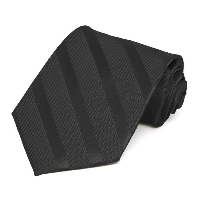 Black Elite Striped Necktie
