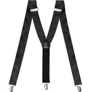 Black tone on tone striped suspenders