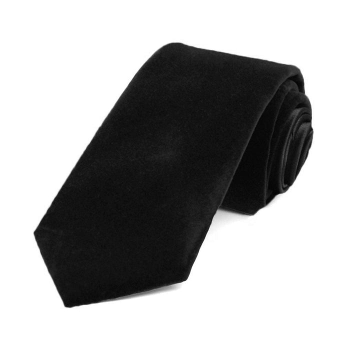 Black Velvet Slim Necktie, 2.5