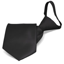 Load image into Gallery viewer, Black Solid Color Zipper Tie