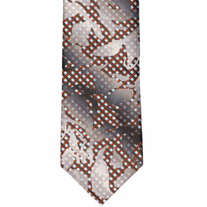 Blue and brown floral gingham tie front