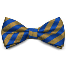 Load image into Gallery viewer, blue and old gold formal bow tie