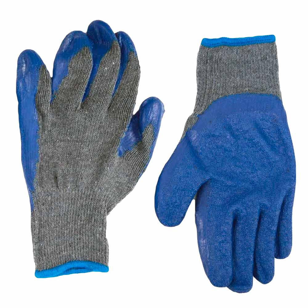 Gray front and blue back gardening golves