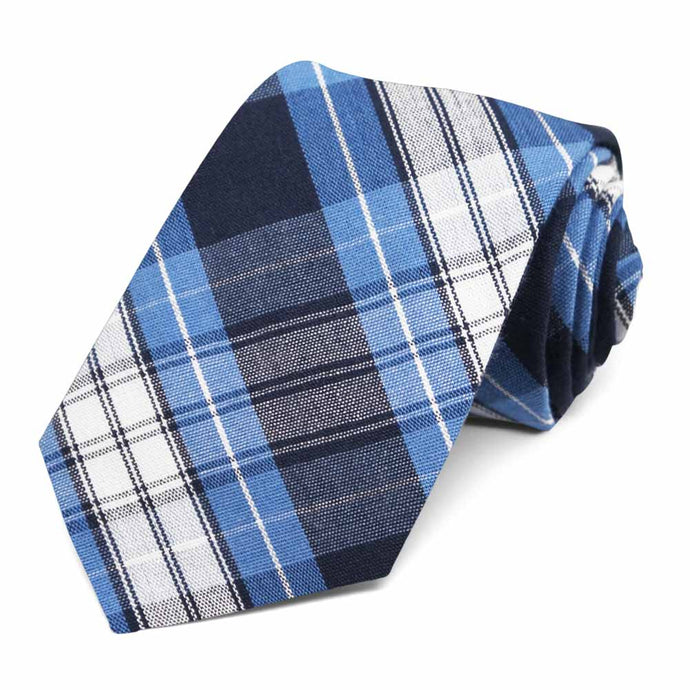  Blue plaid tie