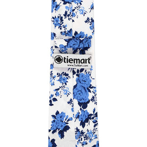 Blue and White Pasadena Floral Tie