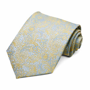 Powder Blue and Butter Yellow Galway Floral Necktie