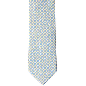 Blue and yellow polka dot necktie