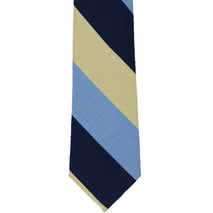 Blue and yellow wide striped tie