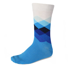 Load image into Gallery viewer, Men&#39;s Blue Diamond Cascade Socks