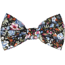 Load image into Gallery viewer, Blue floral cotton bow tie