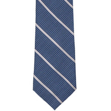 Load image into Gallery viewer, Front view of a blue pattern striped tie