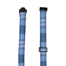 Load image into Gallery viewer, Breakaway collar on a blue plaid pre-tied tie