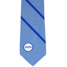 Load image into Gallery viewer, Striped vote necktie in shades of blue