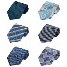 Load image into Gallery viewer, 6 assorted pattern ties in shades of blue