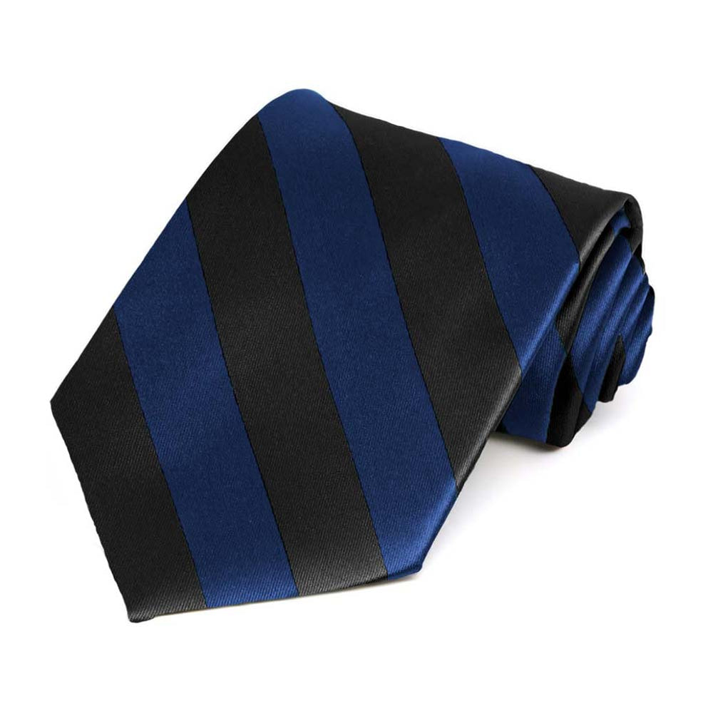 Blue Velvet and Black Striped Tie