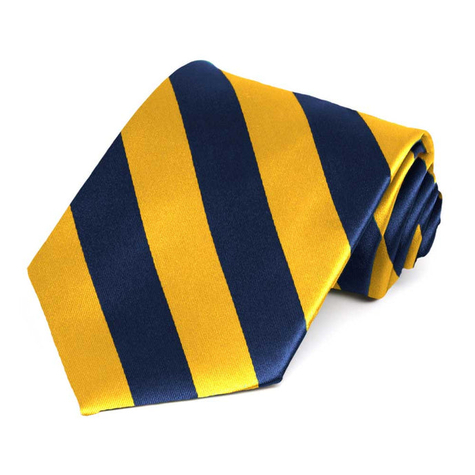 Blue Velvet and Golden Yellow Striped Tie