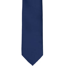 Load image into Gallery viewer, Front bottom view of a blue velvet slim tie 