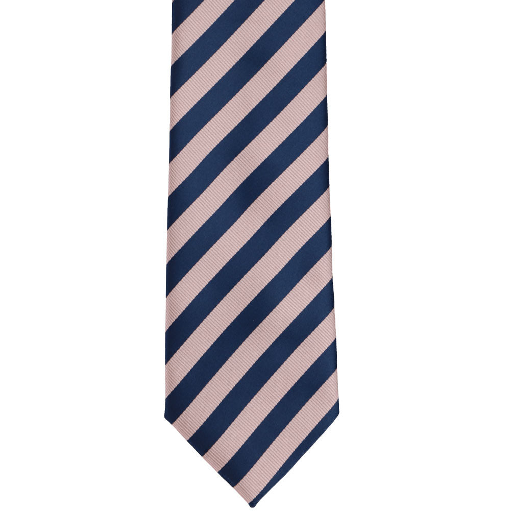 Blush Pink and Navy Blue Formal Striped Tie | Shop at TieMart – TieMart ...