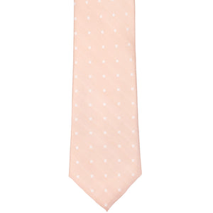 Blush pink and white polka dot necktie