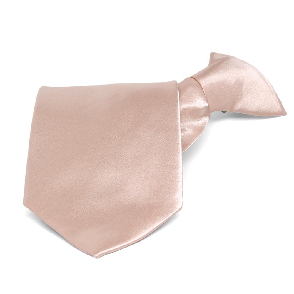 Blush Pink Solid Color Clip-On Tie