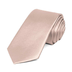 Blush Pink Slim Solid Color Necktie, 2.5" Width
