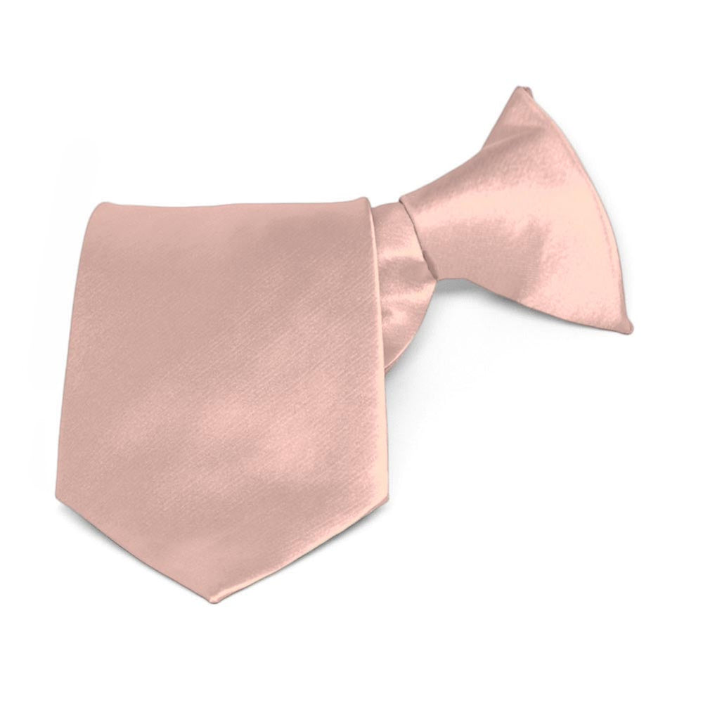 Boys' Rose Pink Solid Color Clip-On Tie, 11