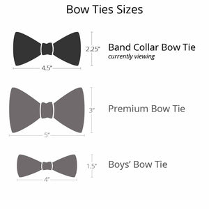 Chart showing different bow tie sizes