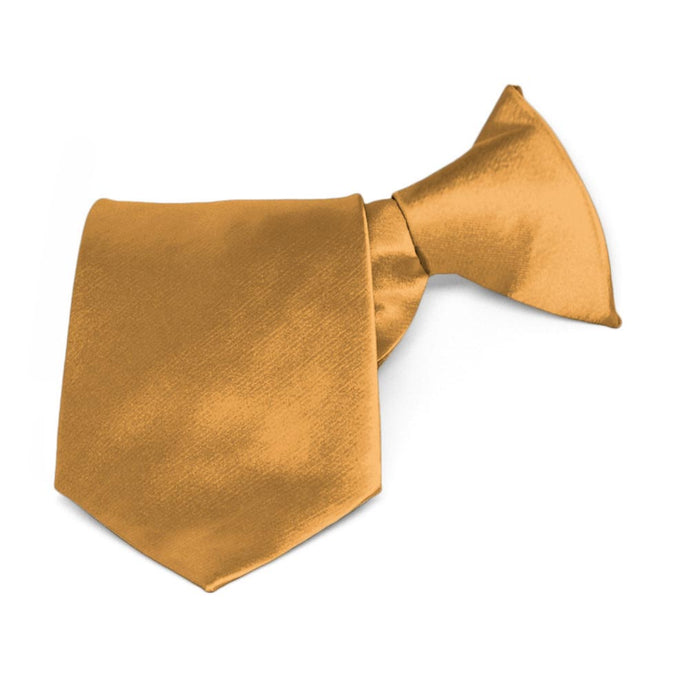 Boys' Antique Gold Solid Color Clip-On Tie