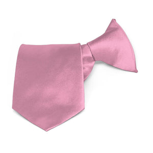 Boys' Antique Pink Solid Color Clip-On Tie, 8" Length