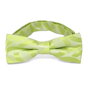 Boys' bright green link pattern bow tie, front view