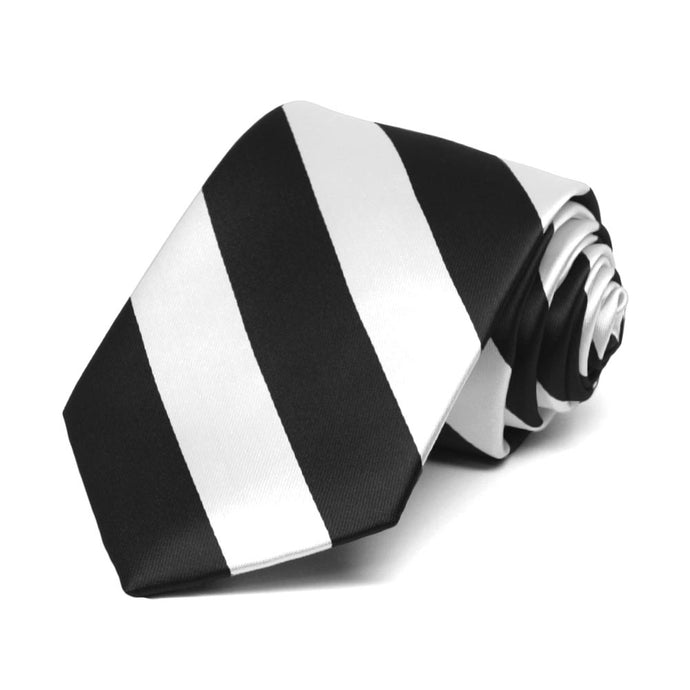 Boys' Black and White Striped Tie