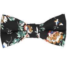 Load image into Gallery viewer, Boys black floral bow tie