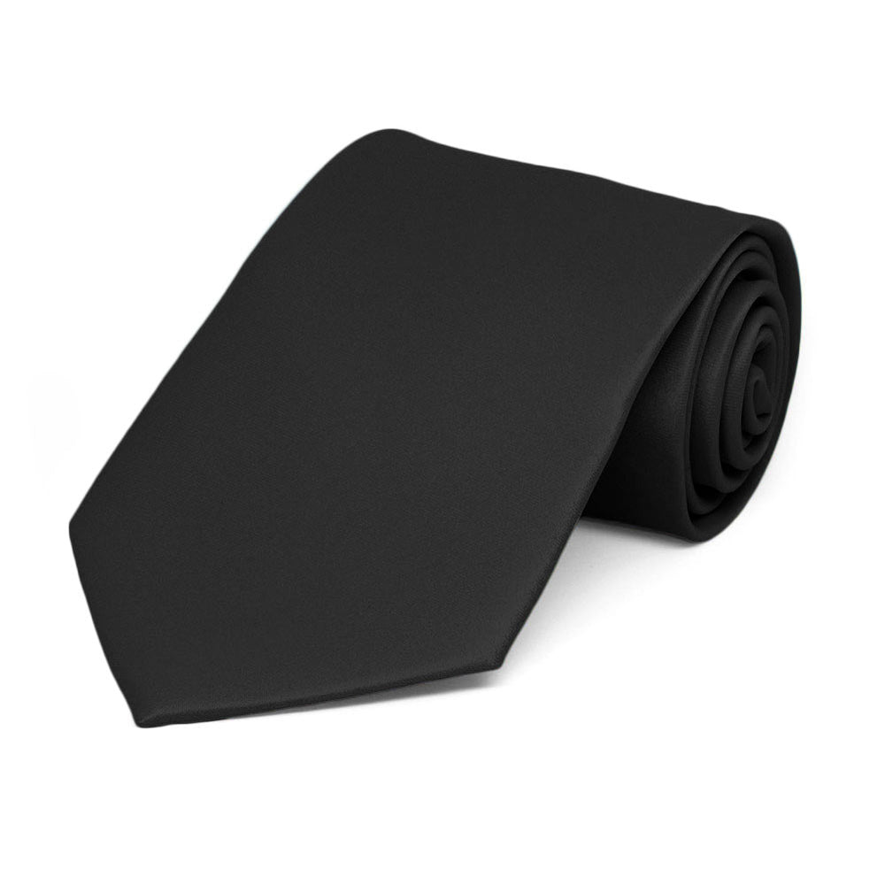 Boys' Black Solid Color Necktie