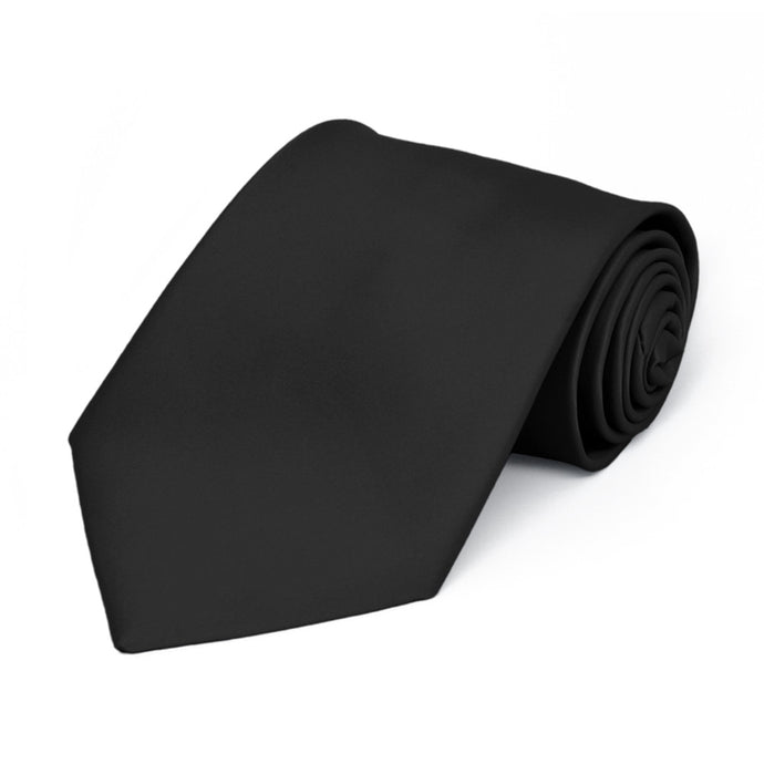 Boys' Black Premium Solid Color Tie