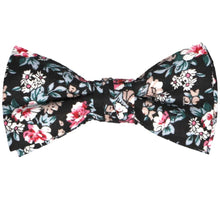 Load image into Gallery viewer, Boys&#39; black floral bow tie