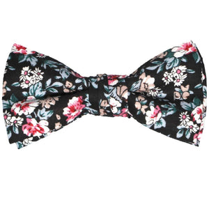 Boys' black floral bow tie