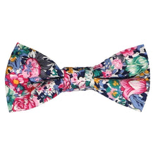 Load image into Gallery viewer, Boys blue and pink floral bow tie