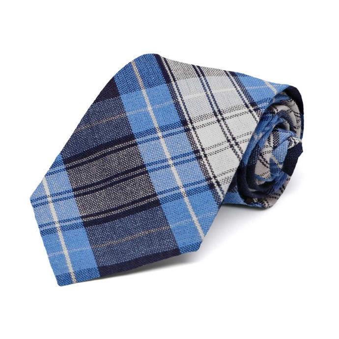 Boys' blue plaid tie