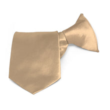 Load image into Gallery viewer, Boys&#39; Bronze Solid Color Clip-On Tie, 8&quot; Length