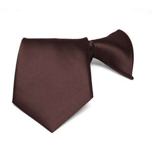 Boys' Brown Solid Color Clip-On Tie