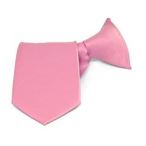 Boys' Bubblegum Pink Solid Color Clip-On Tie