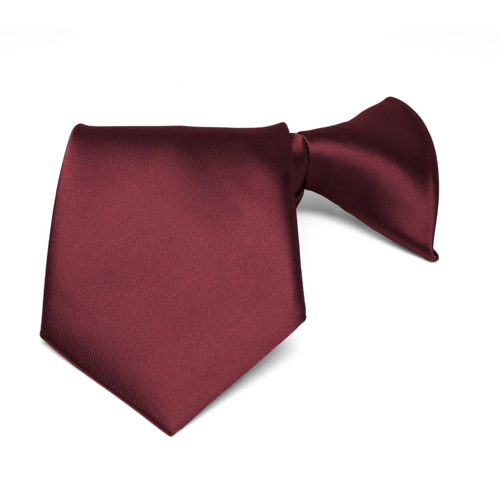 Boys' Burgundy Solid Color Clip-On Tie