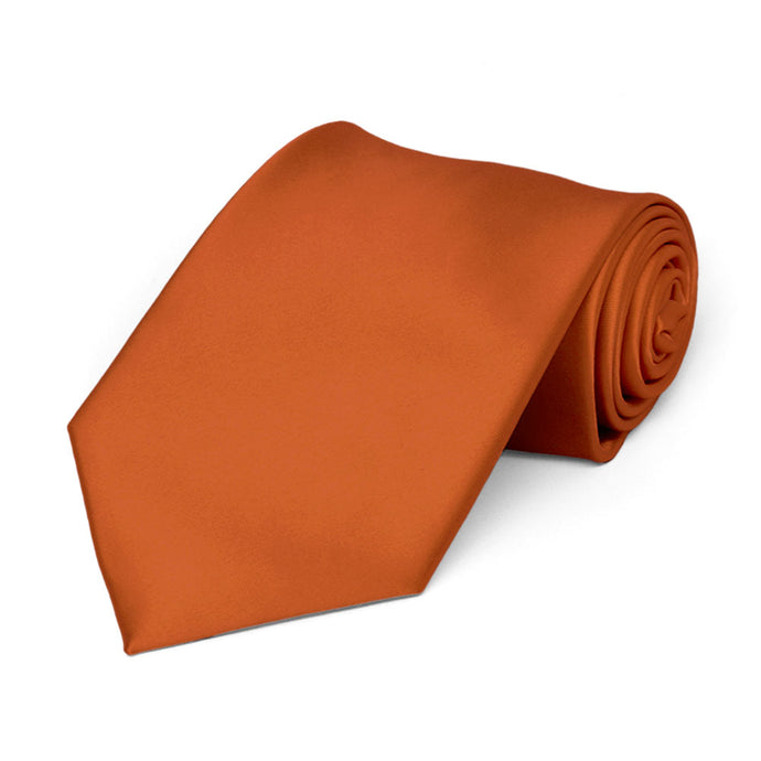 Boys' Burnt Orange Premium Solid Color Tie