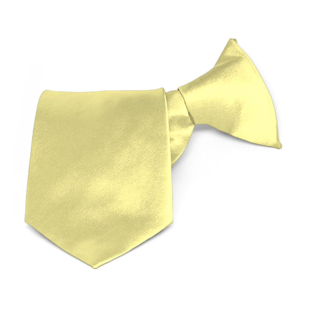 Boys' Butter Yellow Solid Color Clip-On Tie