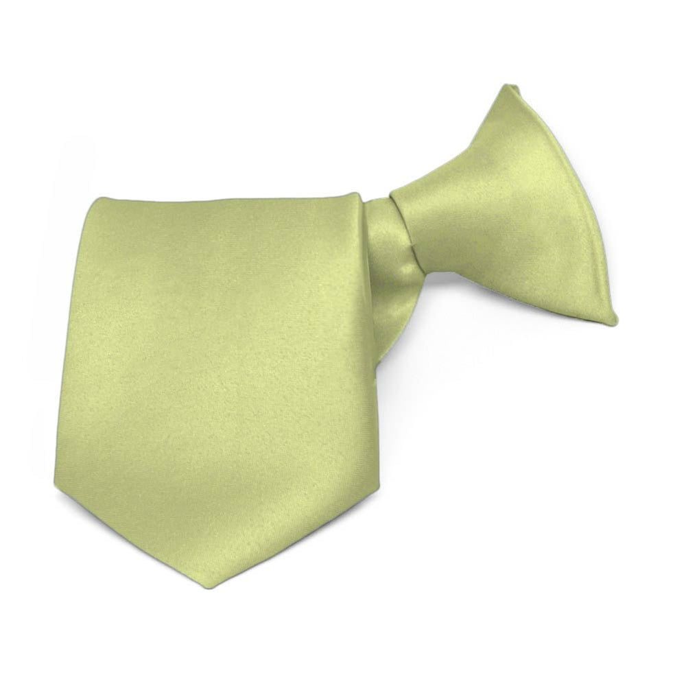 Boys' Celery Green Solid Color Clip-On Tie, 8